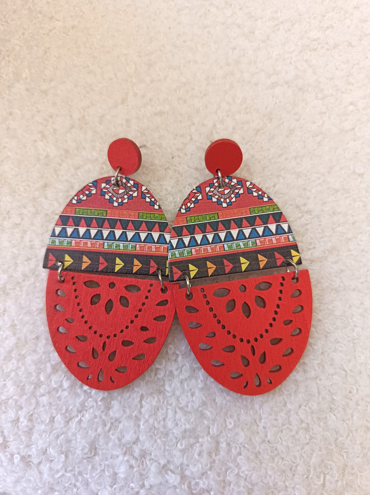Boucles d'oreilles en bois - fantaisie