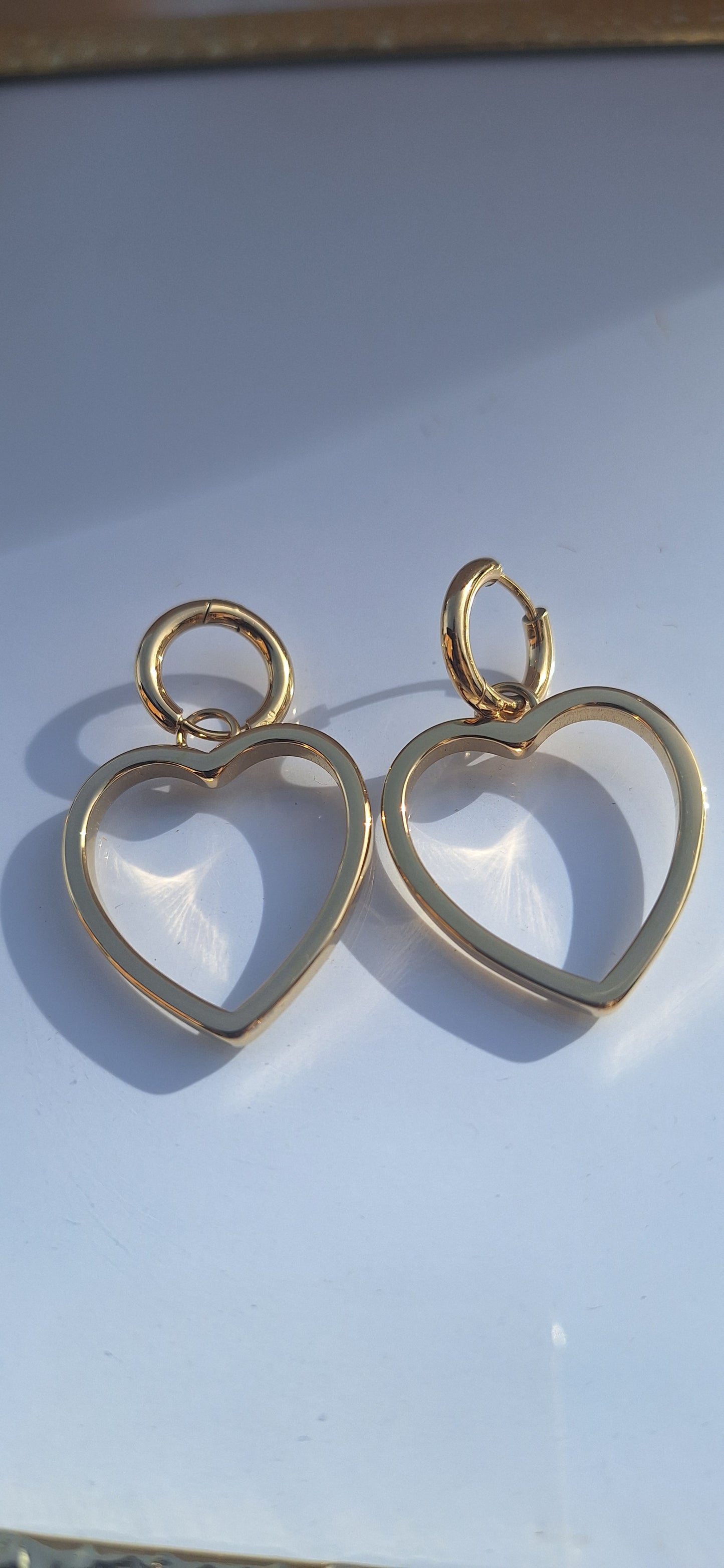 Boucles d'oreilles cœur pendantes