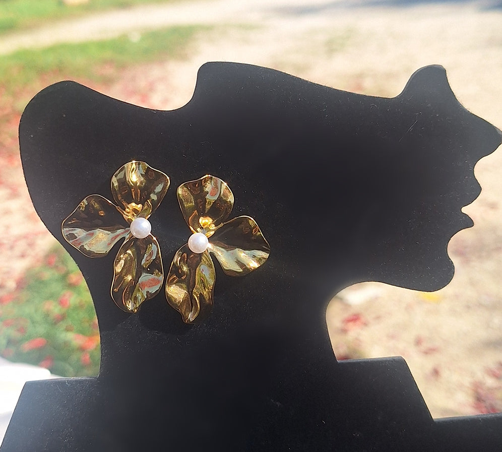 Boucles d'oreilles Arwen✨️-demie fleur- Acier inoxydable