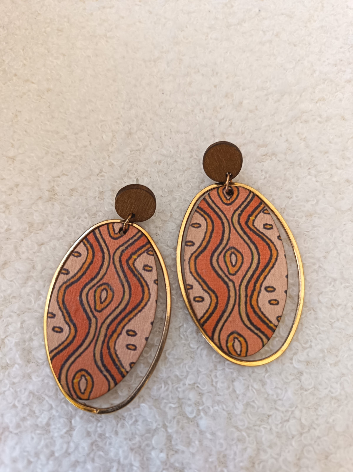 Boucles d'oreilles en bois - fantaisie