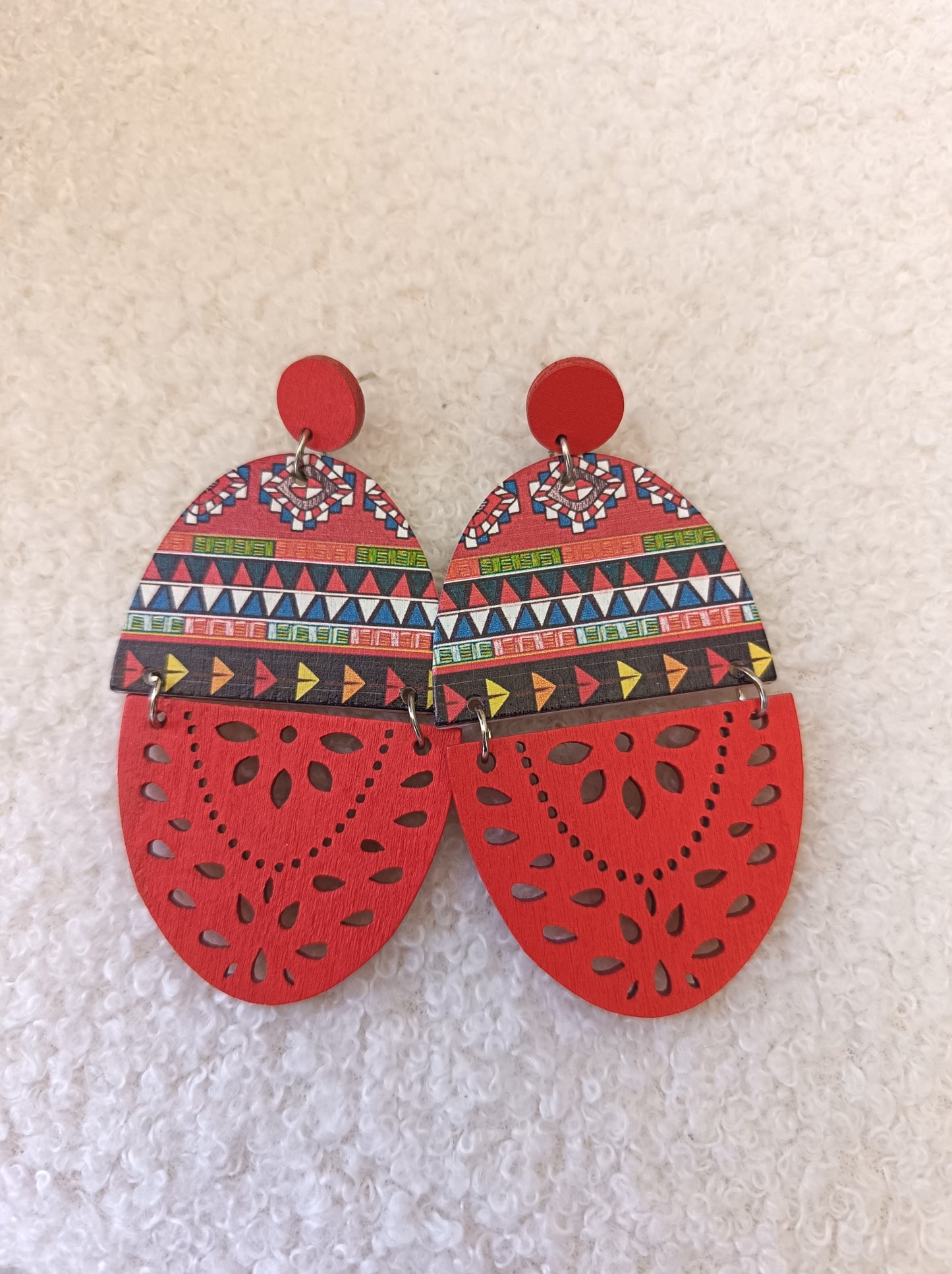 Boucles d'oreilles en bois - fantaisie