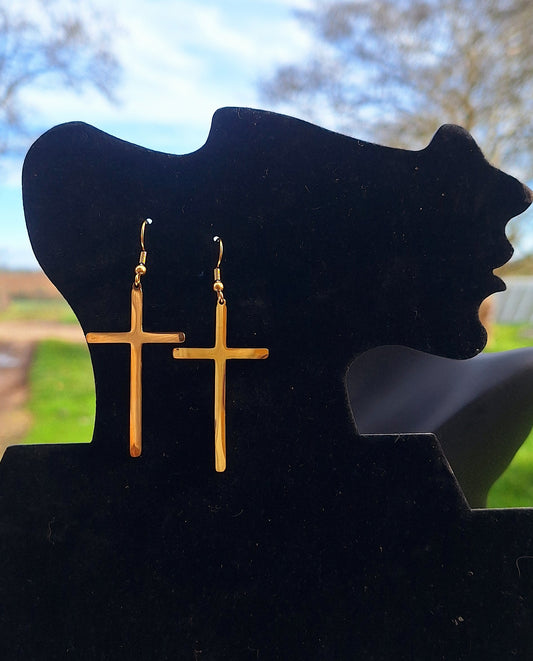 Boucles d'oreilles Croix en acier inoxydable