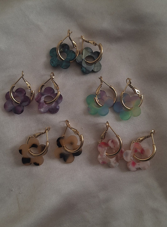 Boucles d'oreilles fleur Acier inoxydable  - Agena✨️