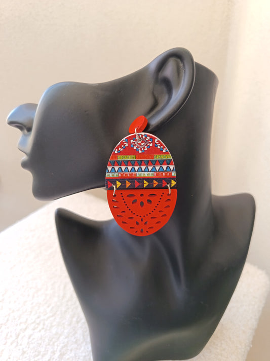 Boucles d'oreilles en bois - fantaisie