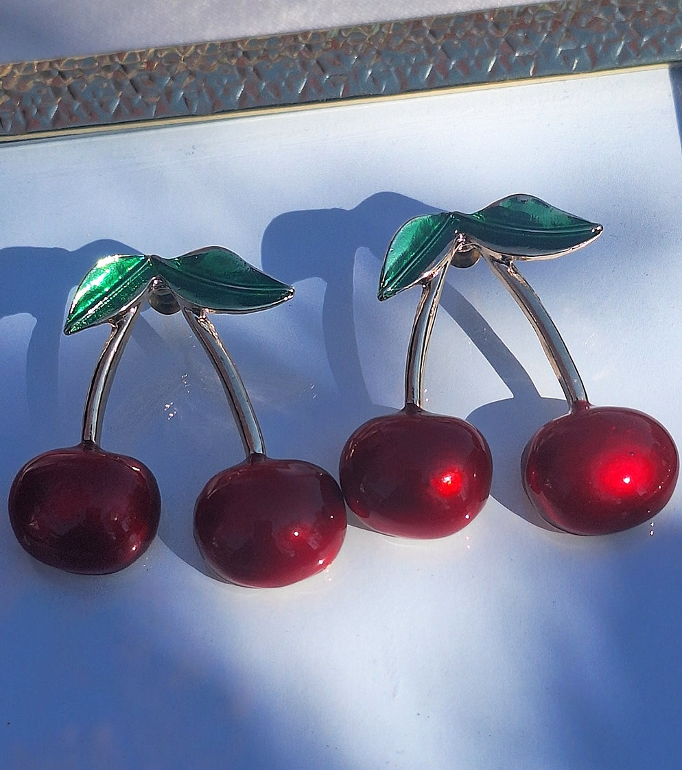Boucles d'oreilles Maia✨️ -Cerise- Acier inoxydable