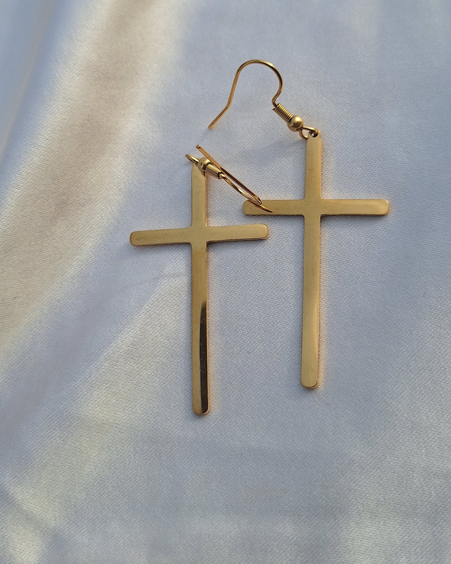 Boucles d'oreilles Croix en acier inoxydable