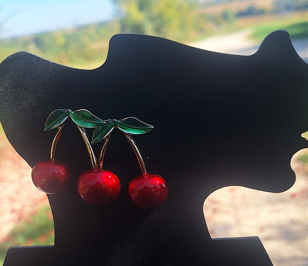 Boucles d'oreilles Maia✨️ -Cerise- Acier inoxydable