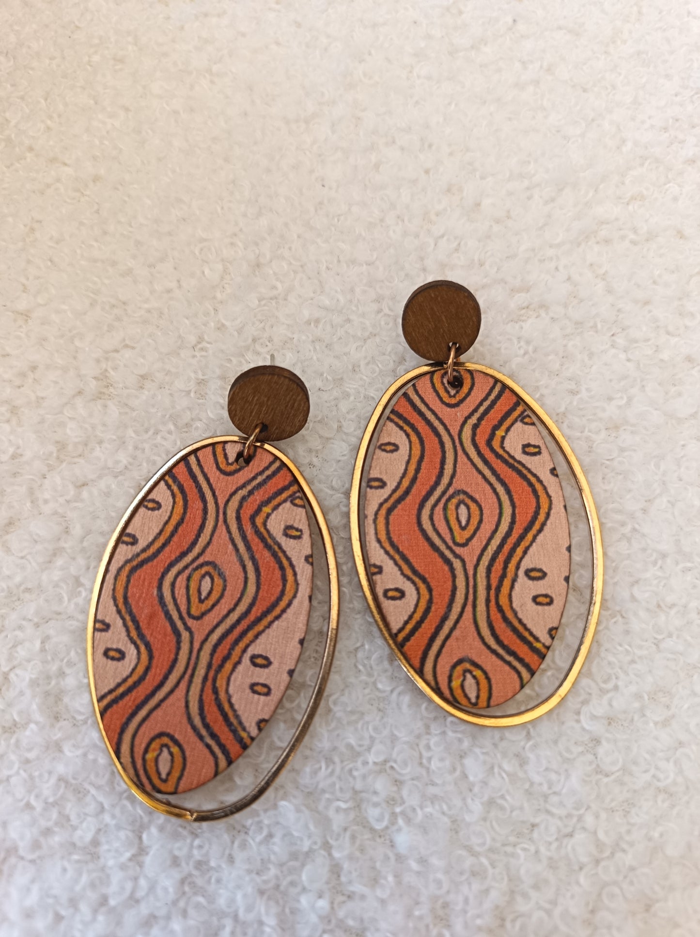 Boucles d'oreilles en bois - fantaisie